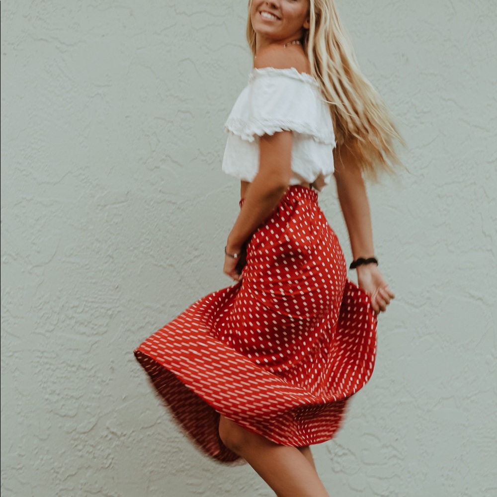 The Vermont Country Store Authentic Vintage Red and White Dot Skirt